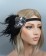 1920s Black Gangster Feather Flapper Headpiece