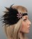 1920s Black Flapper Feather Great Gatsby Headpiece