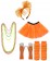 Orange Coobey Ladies 80s Tutu Skirt and Accessory Set tt1074-5tt1059-7lx3006-9tt1017tt1048-10