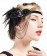 Ladies 20s Black Feather Gangster Headpiece