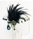 20s headband with black feather and green Rhinestones