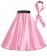 Pink Satin 1950's Rock n Roll Style 50s skirt