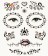 Ladies Black Day of the Dead Face Temporary Tattoo