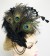 1920s Bridal Head Clip Black Peacock Feather