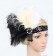 1920s White Black Feather Vintage Bridal Great Gatsby Flapper Headpiece