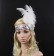 1920s White Feather Bridal Flapper Headpiece