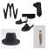 Black Mens 20s Gangster Set Hat Braces Tie Cigar Gatsby Costume Accessories