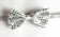 Silver Glitter Sequin Clip-on Bowtie Dance Party Bow Tie Costume Accessory