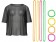 Black Neon Fishnet Vest Top T-Shirt 1980s Costume  Plus Beaded Necklace Bracelet