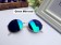 Green Mirrored Sunglasses Retro 80s Round Frame