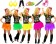 80s Party Girl T-shirt Skirt Costume Full Set 