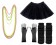 Black Coobey Ladies 80s Tutu Skirt Fishnet Gloves Leg Warmers Necklace