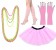 Baby Pink Coobey Ladies 80s Tutu Skirt Fishnet Gloves Leg Warmers Necklace