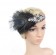 1920s Feather Vintage Bridal Great Gatsby Black Flapper Headpiece