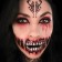 Ladies Halloween Big Mouth Scary Face Temporary Tattoo