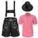Mens Black Lederhosen PU Leather Costume with hat lg9005