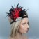 1920s Headband Red Feather Great Gatsby Flapper Headpiece