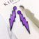 Purple Glitter lightning Rock Star 80s Earring
