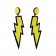 Yellow Glitter Lightning 80s Earrings