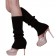 Black Womens Pair of Party Legwarmers Knitted Dance 80s Costume Leg Warmers