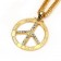 Golden Metal Peace Sign Symbol Pendent 70s 80s Hippie Boho Necklace