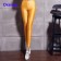 Orange 80s Shiny Neon Costume Leggings Stretch Metallic Pants