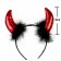 Halloween Red Devil Horns Headband And Pitch Fork Satan Trident