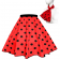 Red With Black dot 1950's Rock n Roll Dot Style skirt tt3098-6