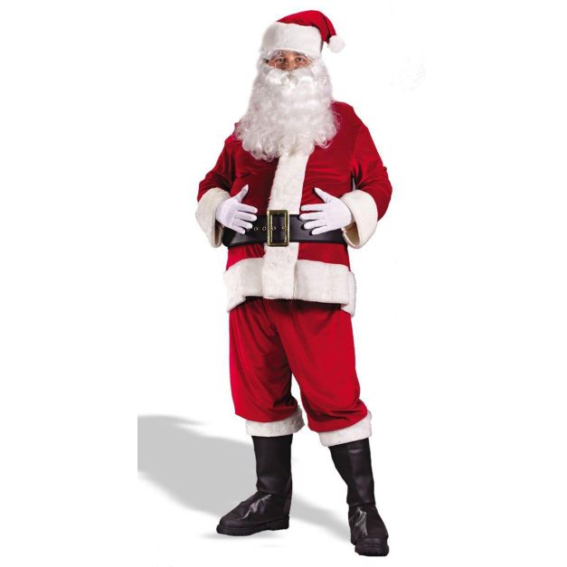 Adult Australian Santa suit with red jacket, white fur trim, and full beard Adult Australian Santa suit with red jacket, white fur trim, and full beard