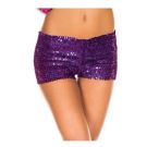 Purple Sequin Shorts - Womens Sparkly Dance & Festival Hot Pants - alternate view 2
