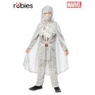Kids Moon Knight deluxe costume with white cape and gold hieroglyphic details