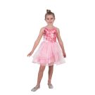 Girls Glinda Wicked costume pink tutu dress with layered tulle skirt and ribbon trim