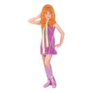Girls Daphne Blake Scooby-Doo costume with purple velvet dress and lime green scarf