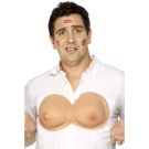 Adult novelty boobs accessory with elastic shoulder straps