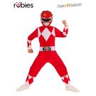 Kids Red Ranger Power Rangers costume with full-length printed jumpsuit