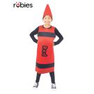 Kids red crayon costume tabard with cone hat
