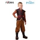 Kids Kristoff Frozen costume with brown vest, orange sleeves and boot covers