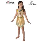 Girls Disney Pocahontas costume dress with gold satin bodice and digital character print