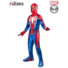 Kids Spider-Man 2 deluxe costume with blue geometric panels and white spider emblem