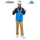 Kids Ted Lasso costume with royal blue coach jacket, white visor and whistle