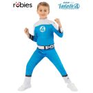 Kids Fantastic Four Human Torch costume blue jumpsuit with digital armor print
