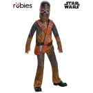 Kids Chewbacca Star Wars costume with printed fur jumpsuit and character mask