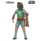 Kids Boba Fett Star Wars costume with green armor and helmet