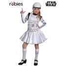 Girls white Star Wars Stormtrooper tutu dress costume with printed armor graphics and headpiece