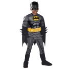 Kids Batman costume deluxe with padded muscles and yellow utility belt