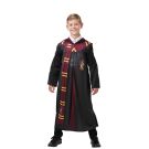 Kids Harry Potter Gryffindor robe with burgundy-lined hood and printed house crest