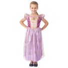 Girls Rapunzel Disney Princess costume dress with lavender bodice and gold foil trim