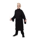 Child wearing Kids Lord Voldemort Costume with black robe and pale mask