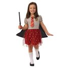 Girls Harry Potter Gryffindor tutu dress with lightning bolt print and black cape