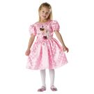 Girls Minnie Mouse pink polka dot costume dress with character print and puff sleeves